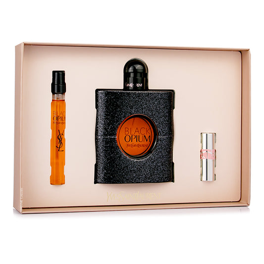 SET YSL BLACK OPIUM EDP 90ML + PERFUMERO 10ML + MINI LABIAL
