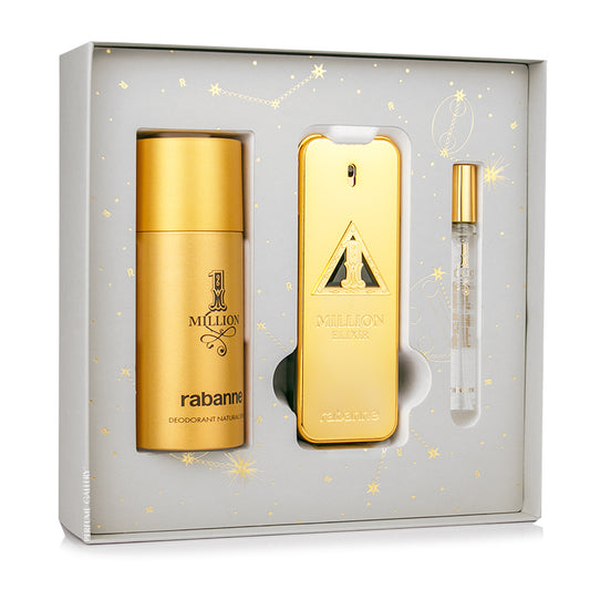 SET 1 MILLION ELIXIR PARFUM 100ML + DESODORANTE 1 MILLION 150 ML + PERFUMERO 10ML