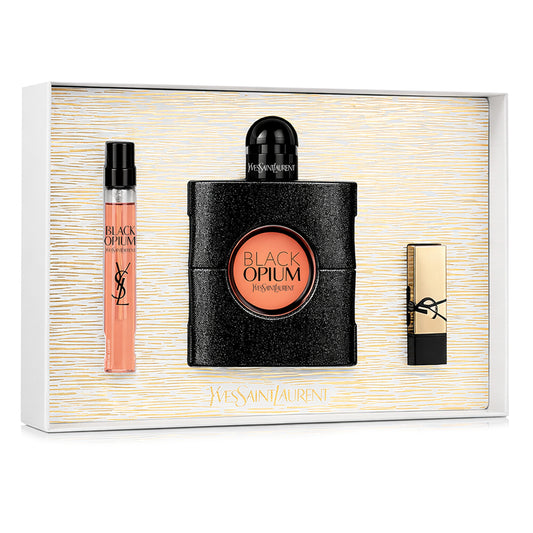 SET YSL BLACK OPIUM EDP 90ML + PERFUMERO 10ML + LABIAL