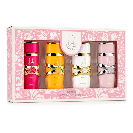 SET YARA EDP 25 ML + YARA MOI EDP 25 ML + YARA TOUS EDP 25 ML + YARA CANDY EDP 25 ML
