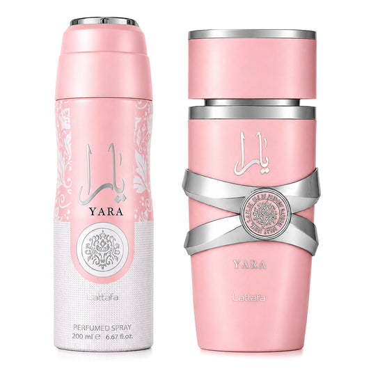 SET LATTAFA YARA EDP 100ML + YARA PERFUMED SPRAY 200ML