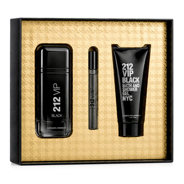 SET 212 VIP BLACK EDP 100ML + GEL DE DUCHA 100ML + PERFUMERO 10ML