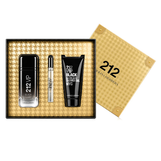 SET 212 VIP BLACK EDP 100ML + GEL DE DUCHA 100ML + PERFUMERO 10ML