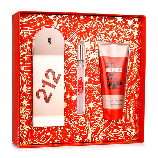 SET 212 HEROES EDP 80 ML + CREMA CORPORAL 100ML + PERFUMERO 10ML