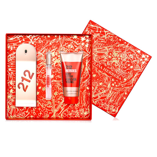 SET 212 HEROES EDP 80 ML + CREMA CORPORAL 100ML + PERFUMERO 10ML