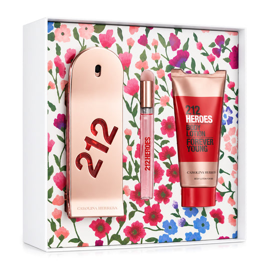 SET 212 HEROES EDP 80 ML + CREMA CORPORAL 100 ML + PERFUMERO 10 ML