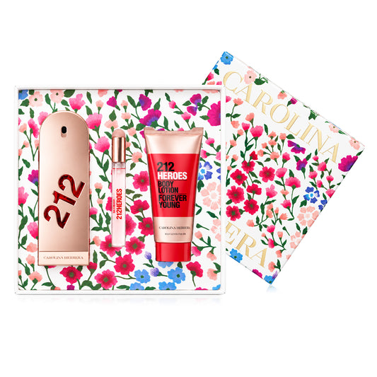 SET 212 HEROES EDP 80 ML + CREMA CORPORAL 100 ML + PERFUMERO 10 ML