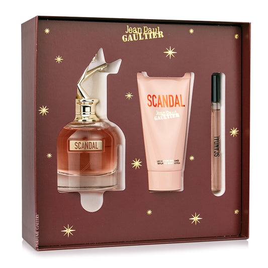 SET SCANDAL EDP 80ML + CREMA CORPORAL 75 ML+ PERFUMERO 10ML